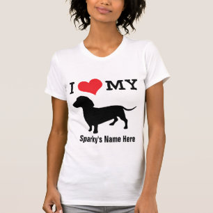 Camiseta O T Hearted grande   do amor do Dachshund