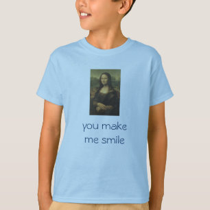 Camiseta O T Mona Lisa do miúdo "você faz-me sorrir "