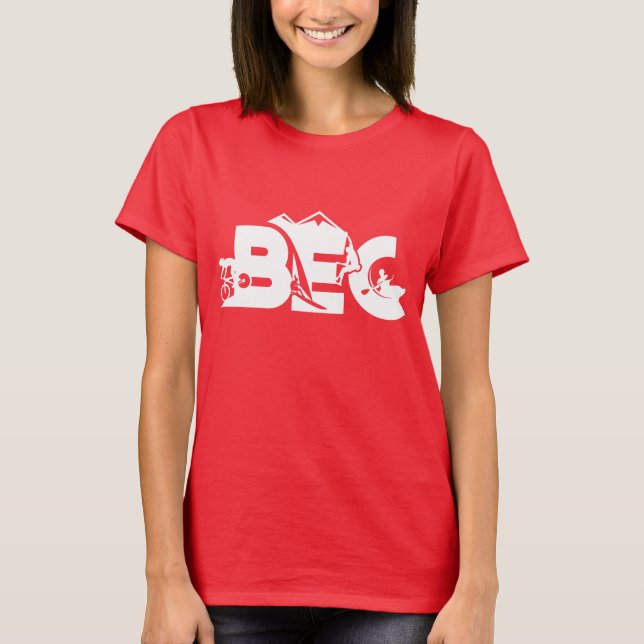Camiseta O T ocasional específico das mulheres do BEC (Frente)