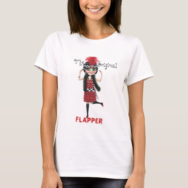 Camiseta O T original dos anos 20 rujir do Flapper (Frente)