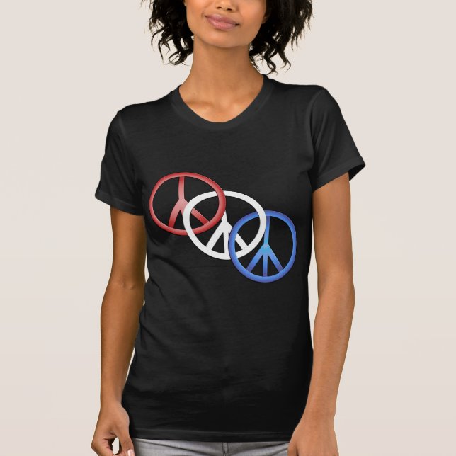 Camiseta O T preto das mulheres azuis brancas vermelhas da (Frente)
