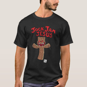 Camiseta O T preto dos homens da crucificação de Jesus do