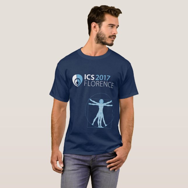 Camiseta O t-shirt 2017 Florença, azul marinho dos homens (Frente Completa)