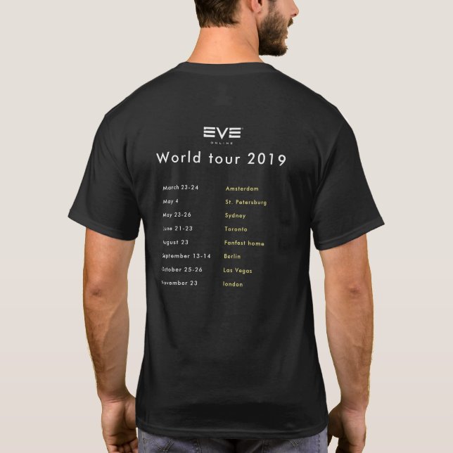 Camiseta o t-shirt 2019 o mais fanfest da excursão do mundo (Verso)
