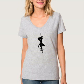 Camiseta O t-shirt arrepiante das mulheres