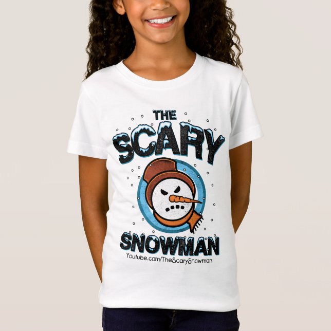 Camiseta O t-shirt assustador do boneco de neve (Frente)
