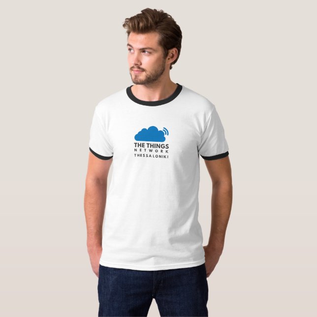 Camiseta O t-shirt básico da campainha dos homens da rede (Frente Completa)