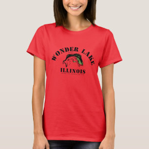 Camiseta O t-shirt básico das mulheres baixas do lago