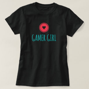 Camiseta O t-shirt básico das mulheres da menina do Gamer