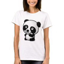 O t-shirt básico das mulheres da panda