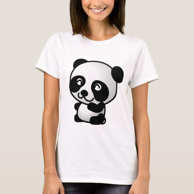 Camiseta O t-shirt básico das mulheres da panda (Frente)