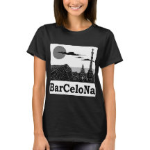 O t-shirt básico das mulheres de Barcelona