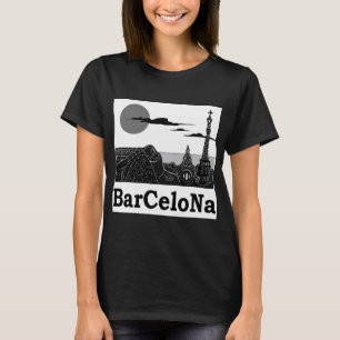 Camiseta O t-shirt básico das mulheres de Barcelona