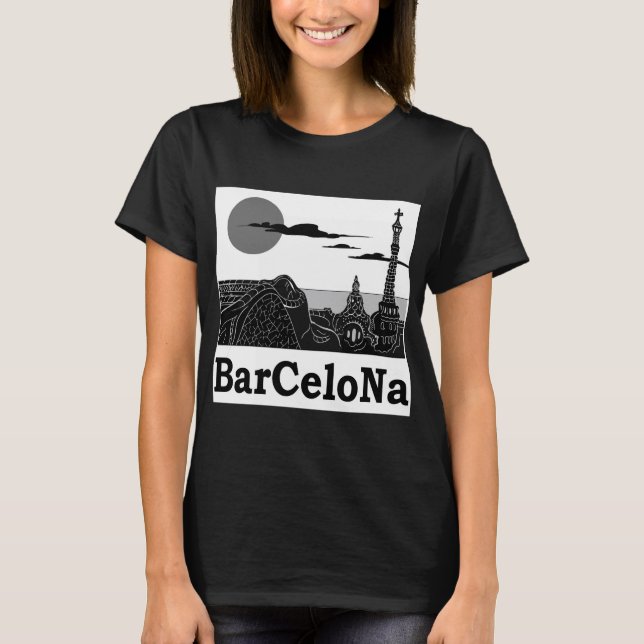 Camiseta O t-shirt básico das mulheres de Barcelona (Frente)