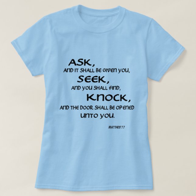 Camiseta O t-shirt básico das mulheres do 7:7 de Matthew do (Frente do Design)