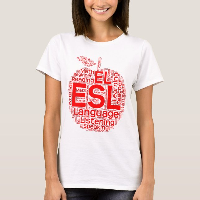 Camiseta O t-shirt básico das mulheres do ESL (Frente)