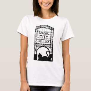 Camiseta O t-shirt básico das mulheres mágicas dos gatinh