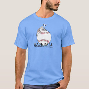 Camiseta O t-shirt básico dos homens, azul de Carolina