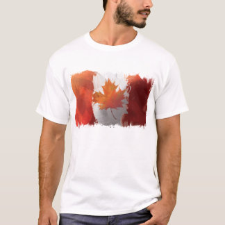 Camiseta O t-shirt básico dos homens da bandeira de Canadá