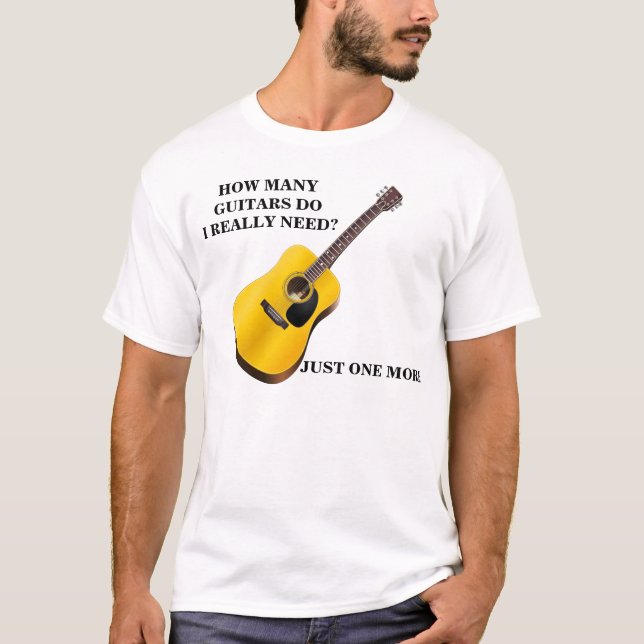 Camiseta O t-shirt básico dos homens das guitarra (Frente)