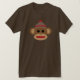 Camiseta O t-shirt básico dos homens de Brown do macaco da (Frente do Design)