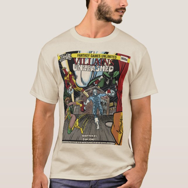 Camiseta O t-shirt básico dos homens desencadeados bandidos (Frente)