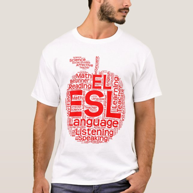 Camiseta O t-shirt básico dos homens do ESL (Frente)