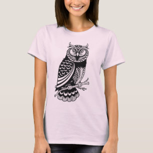 Camiseta O t-shirt bonito das mulheres da coruja