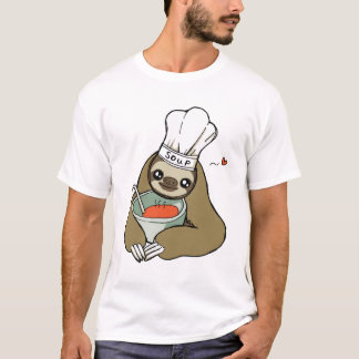 Camiseta O t-shirt bonito dos homens do desenho da preguiça
