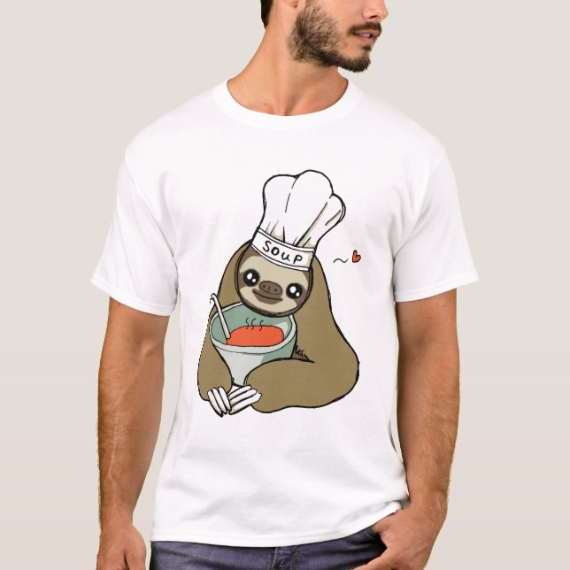 Camiseta O t-shirt bonito dos homens do desenho da preguiça (Frente)
