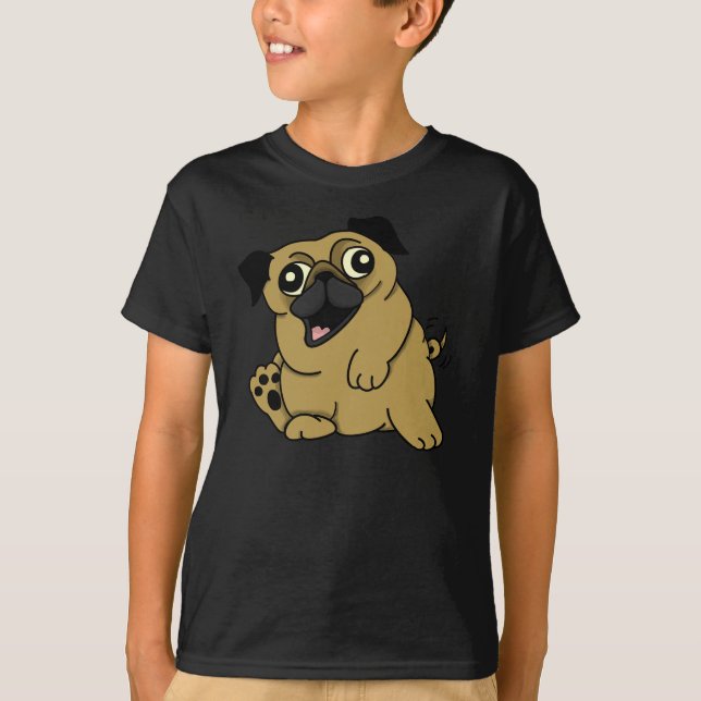 Camiseta O t-shirt bonito dos miúdos do Pug (Frente)