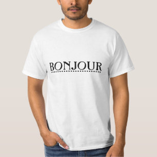 Camiseta O t-shirt/Bonjour do homem