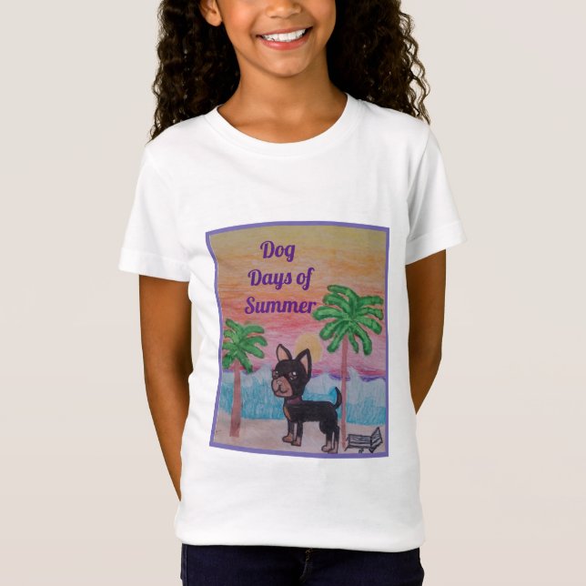 Camiseta O t-shirt branco da menina bonito com impressão do (Frente)