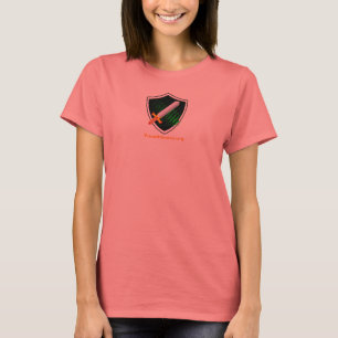 Camiseta O t-shirt branco das mulheres com guarnição do