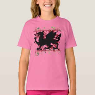 Camiseta O t-shirt cabido da menina do dragão de Galês