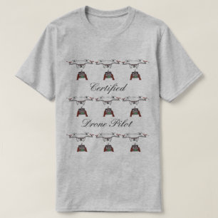 Camiseta O t-shirt certificado do piloto do zangão