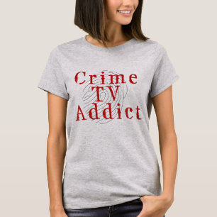 Camiseta O t-shirt cinzento das mulheres do viciado da tev