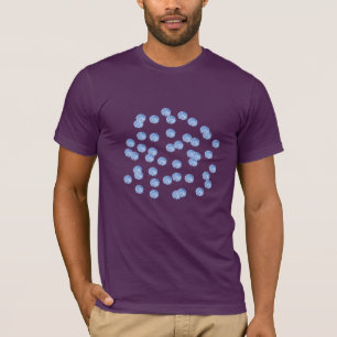 Camiseta O t-shirt clássico azul de homens de bolinhas