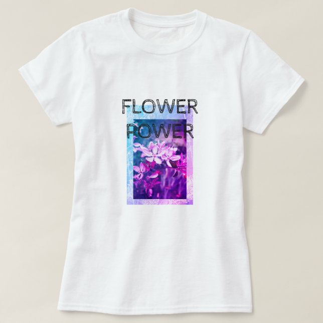 Camiseta O t-shirt customizável das mulheres de flower (Frente do Design)