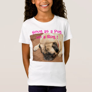 Camiseta O t-shirt da menina com Ernie o pug confortável na