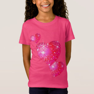 Camiseta O t-shirt da menina do coração dos namorados