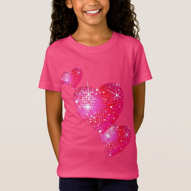 Camiseta O t-shirt da menina do coração dos namorados (Frente)