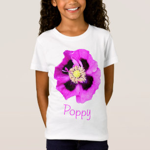 Camiseta O t-shirt da menina do "nome" da papoila oriental