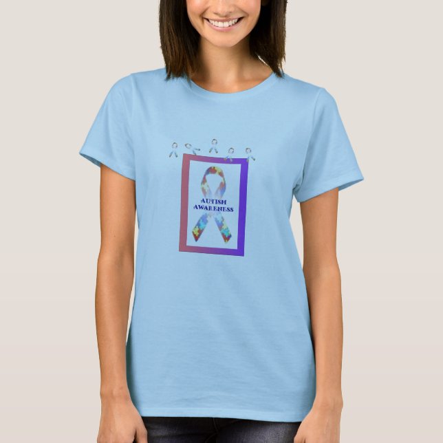 Camiseta O t-shirt da mulher da consciência do autismo (Frente)