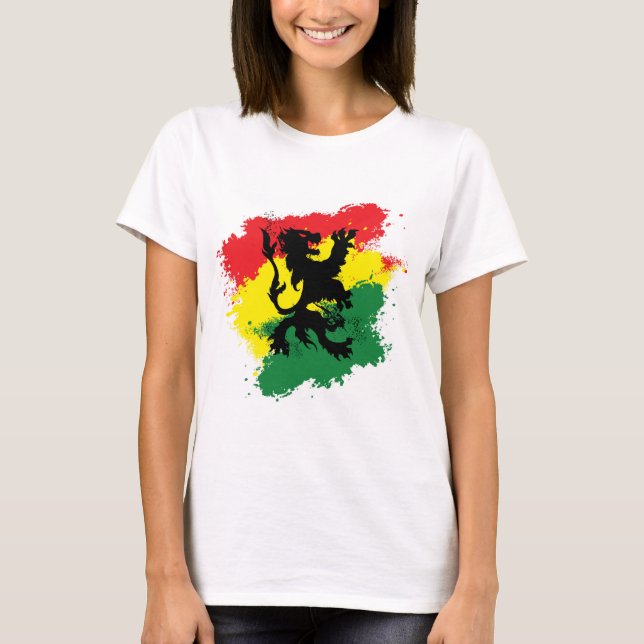 Camiseta O t-shirt da mulher de Rasta: Leão de Judah (Frente)