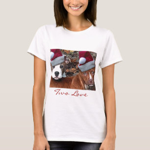 Camiseta O t-shirt da mulher do amor de Pitbulls dois do