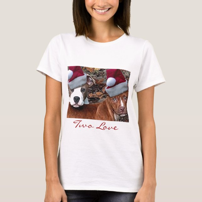 Camiseta O t-shirt da mulher do amor de Pitbulls dois do (Frente)