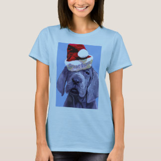 Camiseta O t-shirt da mulher do Natal do filhote de