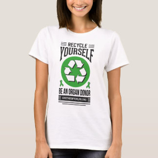 Camiseta O t-shirt da mulher do reciclar você mesmo