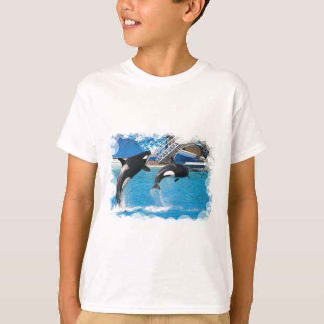Camiseta O t-shirt das crianças das baleias da orca (Frente)